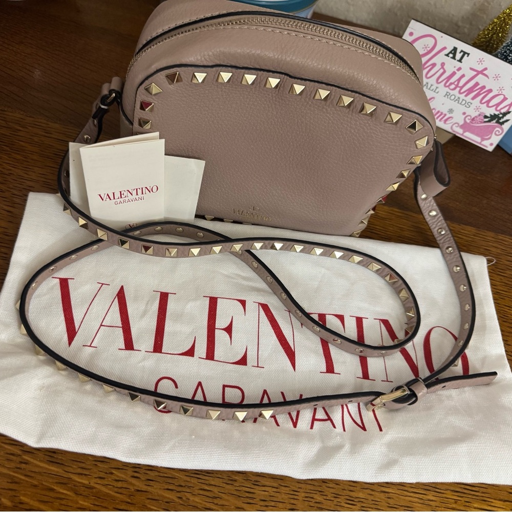 Valentino Garavani Pink Studded Crossbody Bag